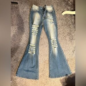 Distressed Flare Jeans